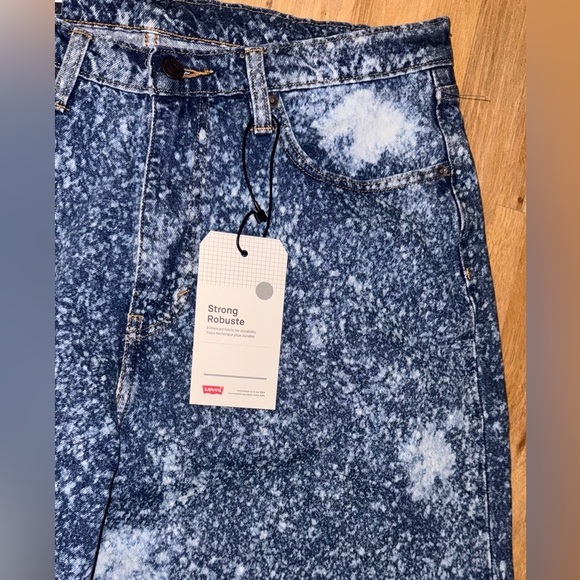 Levi's Skate Super Baggy Jeans Blue Galaxies Wide Leg Bleached Acid Wash 90s y2k - Picture 3 of 13